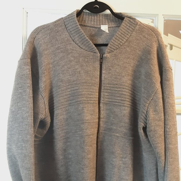 Vintage Men's Tan Brown Grandpa Wool Blend Zippered Sweater Cardigan | Large - Picture 3 of 15